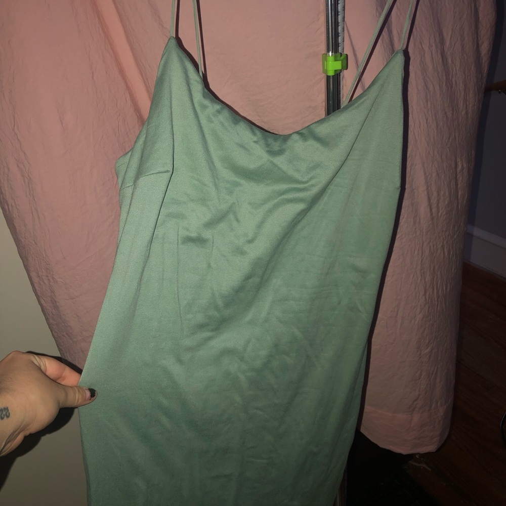 Green body-con mini dress!